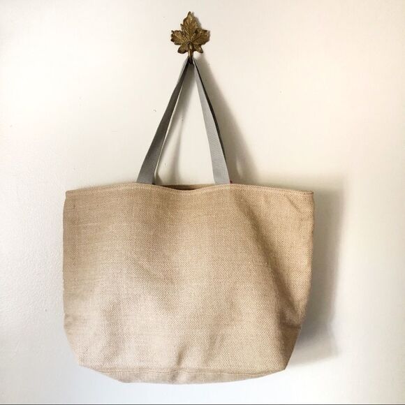 Maurices Chevron Burlap Large Tassel Tote - Picture 4 of 8